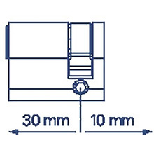 Technický nákres s rozmermi 30 mm a 10 mm