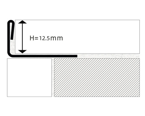 Schéma profilu s výškou 12,5 milimetra.
