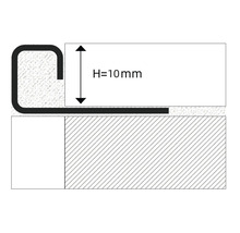Zobrazenie schodiskového profilu s výškou 10 mm.