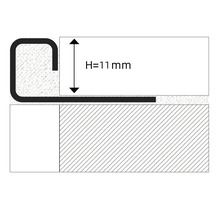 Profilový nákres prechodového profilu s výškou 11 milimetrov