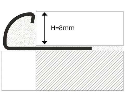 Profilová lišta s výškou 8 milimetrov