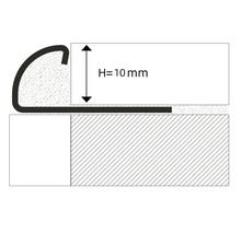 Profilový nákres prechodového profilu s výškou 10 milimetrov