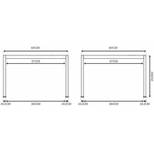 Technický výkres rámu nábytku s rozmermi