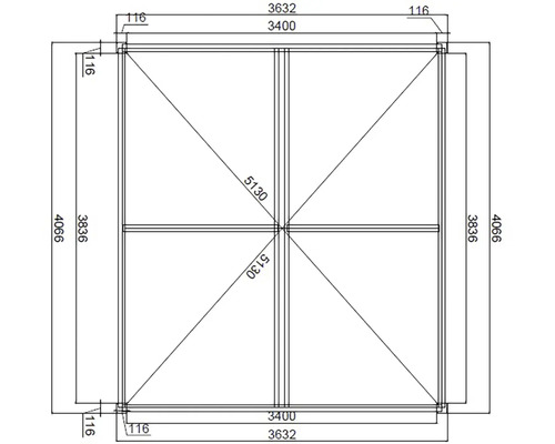 Pôdorysný nákres s rozmermi
