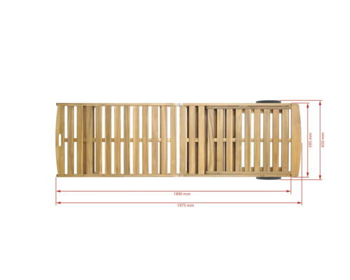 Rozmery dreveného lehátka s kolieskami