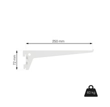 Konzola police s rozmermi 250 mm x 72 mm a nosnosťou 60 kg