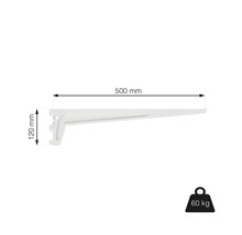 Držiak police s rozmermi 500 mm x 120 mm a nosnosťou 60 kg