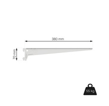 Konzola police s rozmermi 380 mm x 70 mm a maximálnou nosnosťou 55 kg.