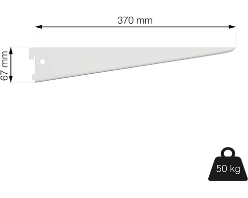 Polica s dĺžkou 370 mm a nosnosťou 50 kg