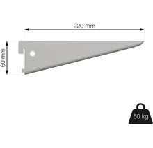Držiak police s rozmermi 60 mm x 220 mm a nosnosťou 50 kg