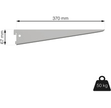 Držiak police s rozmermi 370 mm x 67 mm a nosnosťou 50 kg