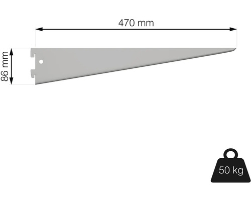 Konzola police s dĺžkou 470 milimetrov a maximálnou nosnosťou 50 kilogramov