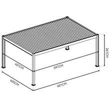 Nákres pergoly s rozmermi 261 cm výška, 401 cm hĺbka, 601 cm šírka