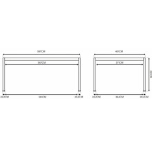 Nákres s rozmermi pre terasové zastrešenie