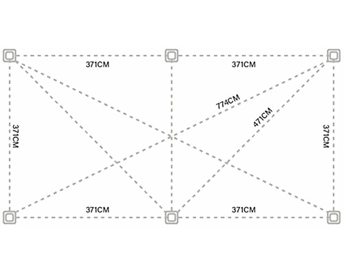 Obrázok konštrukčného výkresu s rozmermi v centimetroch