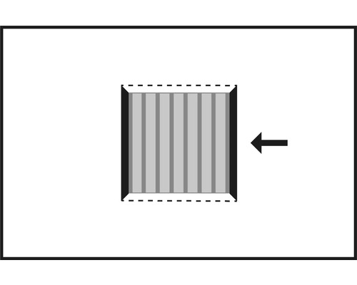 Symbol pre montáž na vnútornú stranu rámu okna