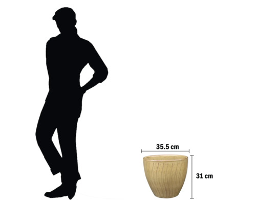 Kvetináč s rozmermi 35,5 cm šírka a 31 cm výška