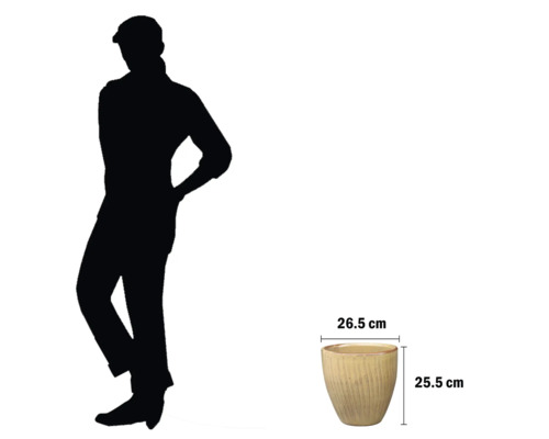 Kvetináč s rozmermi ako referencia pre veľkosť kvetináča