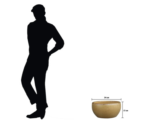 Dekoratívna kvetinová misa s rozmermi 34 cm x 17 cm.