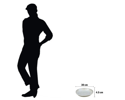 Kvetináč s rozmermi 30 centimetrov krát 4,5 centimetra na ilustráciu pomerov