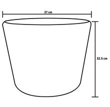 Nákres kvetináča s rozmermi: šírka 37 cm a výška 32,5 cm