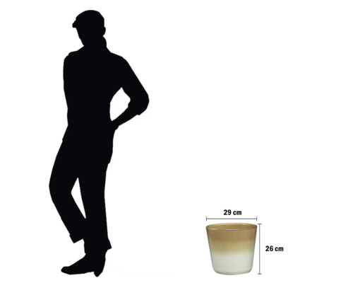 Keramický kvetináč s uvedením výšky a šírky