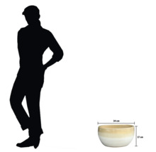 Dekoratívna kvetinová misa s priemerom 34 cm a výškou 17 cm.