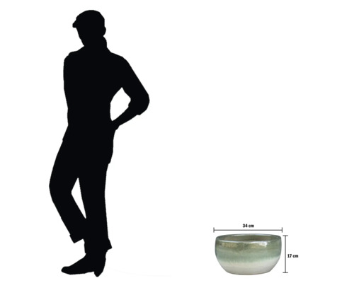 Keramický kvetináč s rozmermi 34 x 17 centimetrov