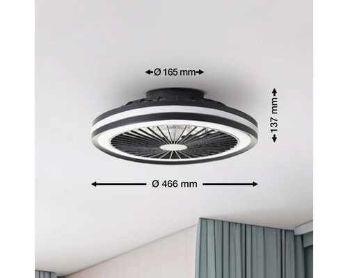 Stropný ventilátor s rozmermi