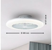 Stropný ventilátor s osvetlením, priemer 485 milimetrov, výška 137 milimetrov