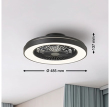 Stropný ventilátor s osvetlením s rozmermi 485 mm v priemere a 137 mm na výšku