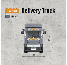 Stavebnica dodávky zo 181 dielov, výška 8,9 cm a šírka 7 cm