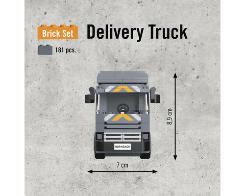 Stavebnica dodávky zo 181 dielov, výška 8,9 cm a šírka 7 cm