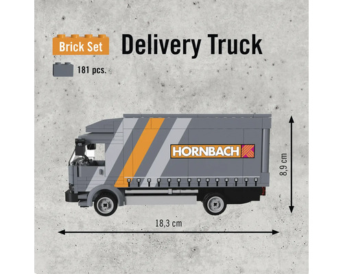 Stavebnica dodávky so 181 dielmi s rozmermi 18,3 cm x 8,9 cm