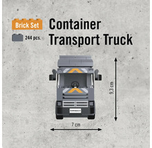 Stavebnica kontajnerového transportného vozidla, 244 dielikov, výška 9,3 cm, šírka 7 cm