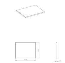 Technický nákres stolovej dosky s rozmermi
