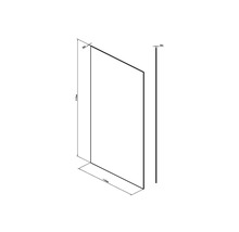 Technický nákres sprchovej zásteny s rozmermi