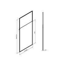 Výkres sprchového profilu s rozmermi