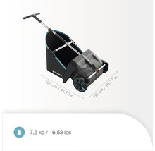 Zametacia kefa Gardena s nádobou a rozmermi 106 cm x 68 cm