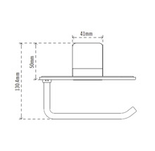 Technický výkres držiaka toaletného papiera s rozmermi.