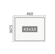 Technický nákres fólie s rozmermi 460 x 367,5 a 4,5 x 3,5
