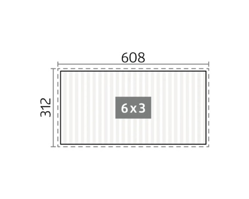 Technický výkres s rozmermi 608 x 312 a poľom 6 x 3