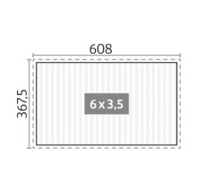 Rozmery produktu: 608 x 367,5 centimetrov, stredná plocha 6 x 3,5 centimetrov