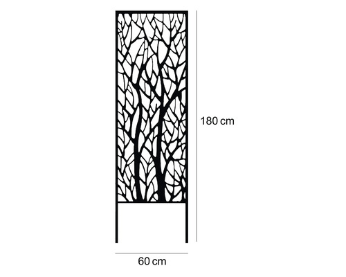 Dekoratívna clona s motívom stromu, 180 cm vysoká a 60 cm široká