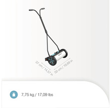 Ručná kosačka na trávu s rukoväťou a rozmermi