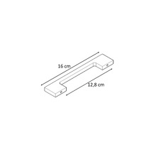 Drevená rukoväť s rozmermi 16 cm a 12,8 cm