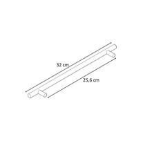 Technický výkres nábytkovej úchytky s rozmermi 32 cm a 25,6 cm