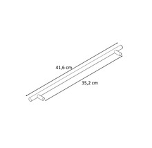 Nákres tyčovej rukoväte s rozmermi 41,6 cm a 35,2 cm.