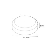 Nákres krycieho viečka s priemerom 3,5 cm a výškou 1 cm