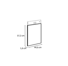 Nákres rámu prednej časti kuchynskej skrinky s rozmermi